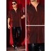 INSPIRE CHIC Men's Short Sleeve Point Collar Party Glitter Sheer Mesh Shirts - 4 of 4