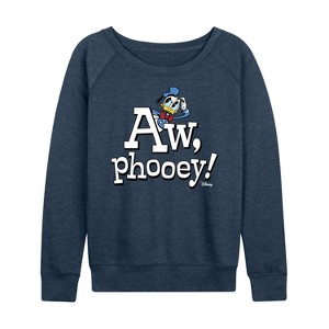 Women's - Disney - Donald Duck Lightweight French Terry Wide Neck Long Sleeve Shirt - 1 of 4
