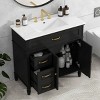 36" Bathroom Vanity With Sink, Bathroom Cabinet With 4 Drawers, Bathroom Cabinets Modern,  Bathroom Cabinets 36 Inch-Cuddlewood - 2 of 4