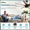 Modern Ceiling Fan with Lights and Remote Large 52 Inch Farmhouse Ceiling Fan with 8 Double Side Wood Blades  Reversible DC - 3 of 4