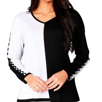 Women's Color Block V-Neck with Detail Sleeve - ANGEL
