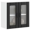 CLIHOME 2 Doors Contemporary Kitchen Wall Storage Cabinet Engineered Wood and Glass - 2 of 4
