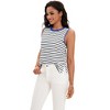 ATHLECHIC Women's Striped Color Block Side Slits Crew Neck Casual Sleeveless Shirts - 3 of 4