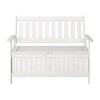 Outdoor Storage Bench - Whitewash - CorLiving: Hardwood Patio Seating with Armrests & Water-Resistant Finish - 2 of 4