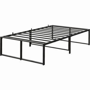 14 Inch Metal Full Bed Frame, Heavy Duty Platform, Sturdy Steel Slats, Mattress Foundation, No Box Spring Needed, Easy Assembly, Noise Free, Black - 1 of 4
