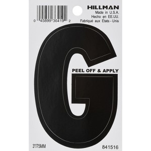 Hillman 3 in. Black Vinyl Self-Adhesive Letter G 1 pc (Case of 6) - 1 of 1
