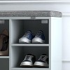 Storage Bench with Cushion - Adjustable Shoe Rack Cabinet for Entryway, Hallway, and Living Room - 2 of 4