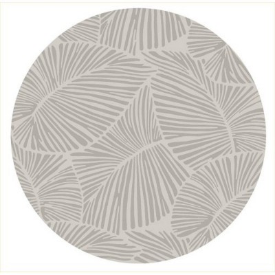 LunaLulinlk Sliver CURVE Line Leaf design41" x - 41" Round Rug