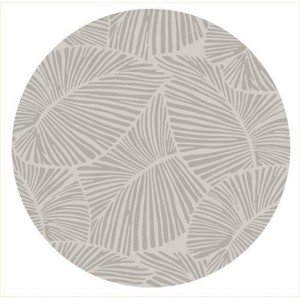 LunaLulinlk Sliver CURVE Line Leaf design41" x - 41" Round Rug - 1 of 4