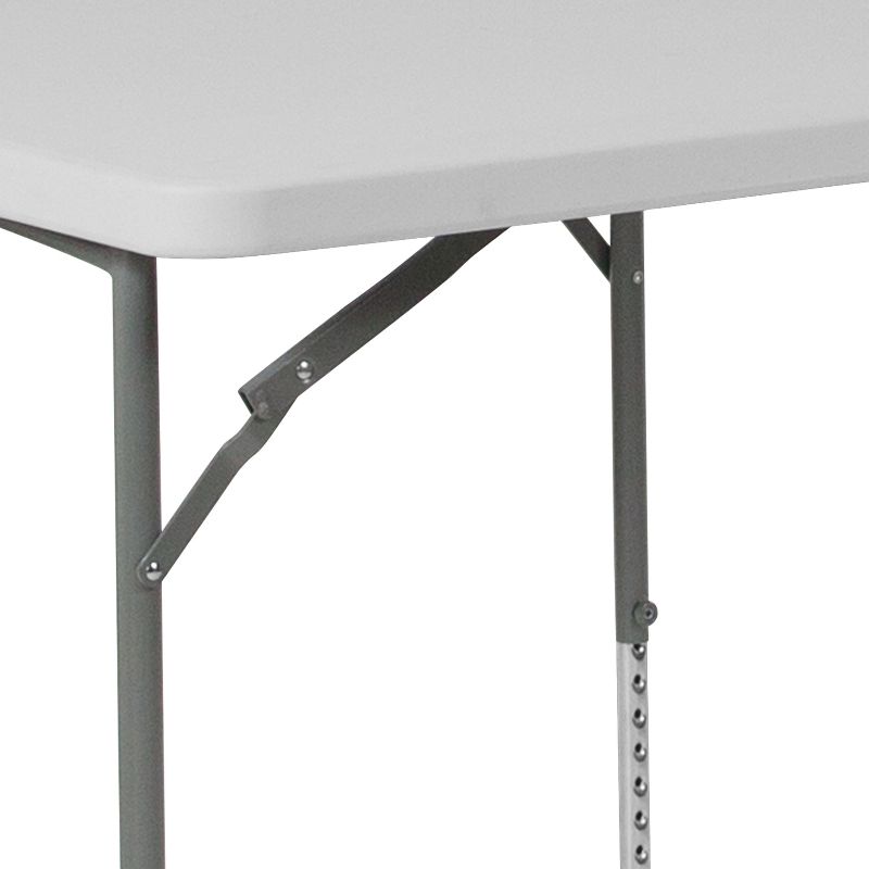 Emma and Oliver 2.79-Foot Square Height Adjustable Granite White Plastic Folding Table, 6 of 12