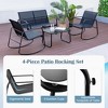 Tangkula 8 PCS Rocking Bistro Set Patio Furniture Set w/ Loveseat Rocking Chairs & Coffee Table - 4 of 4