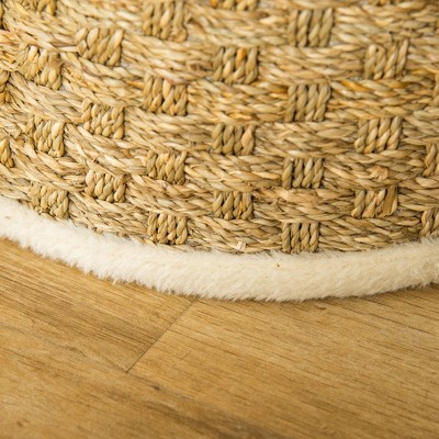 Khaki and Beige Sisal 3-Story Cat Condo with Scratching Pad