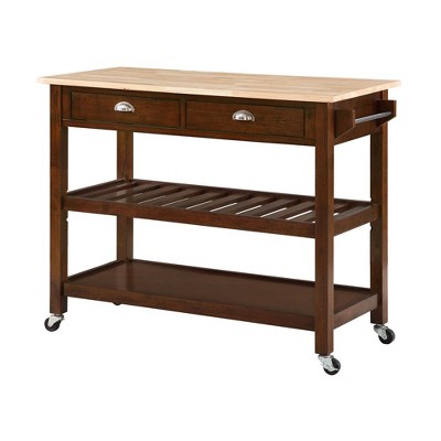 Breighton Home American Heritage 3 Tier Kitchen Cart With Drawers ...