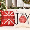 Lomsoe 4pcs Red Christmas Throw Pillow Cover Decoration Christmas Farmhouse Snowflake Ornament Decoration for Winter Holiday Bed Home Sofa Living Room - 3 of 4