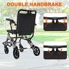 Folding Transport Wheelchair Portable Transport Chair 220 LBS with All-Terrain Wheel - 3 of 4