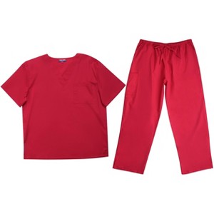 Tropi Mens Scrub Sets - Four Pocket Medical Scrubs Uniform (V-Neck with Cargo Pant) - 1 of 3