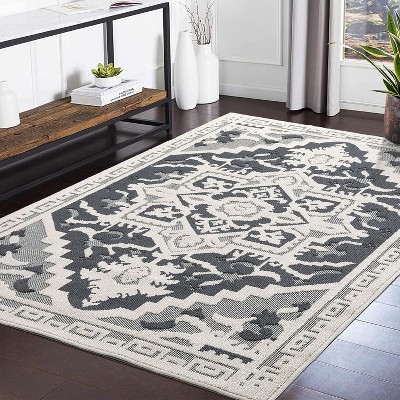Runner Rug Vintage Medallion Textured Hallway Runner Rug Non Slip Retro Entryway Runners Indoor Non-Shedding Long Rugs for Kitchen Bedroom