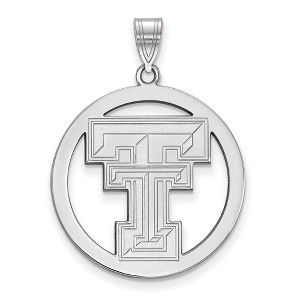 Black Bow Jewelry Sterling Silver Texas Tech Red Raiders NCAA Extra Large Pendant - 1 of 3