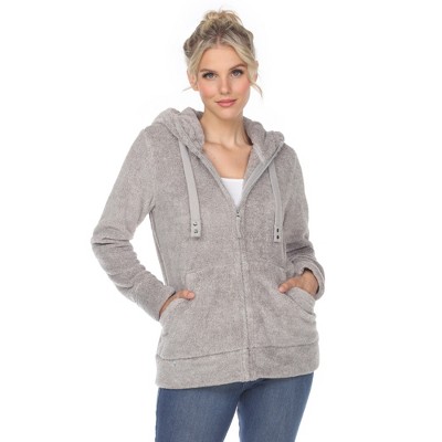 Plus Size Hooded High Pile Fleece Jacket - White Mark : Target