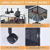 Metal Kitchen Trolley with Wheels, 360° Rotating , Kitchen Shelf Organizer for Kitchen Bathroom Children's Room (5 Round Compartments) - 4 of 4