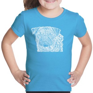 LA Pop Art Girl's Word Art T-shirt - Pug Face - 1 of 4
