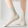 Anna-Kaci 3 Pairs Women's Ruffle Trim Crew Socks Soft Cotton Knit Lightweight Ribbed Texture with Scalloped Edge for Everyday Wear - 3 of 4