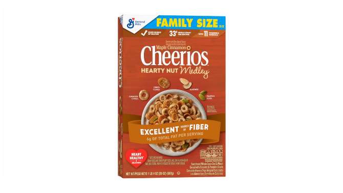 Cheerios Hearty Nut Medley Maple Cinnamon Family Size Cereal - 20oz, 2 of 9, play video