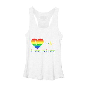 Adult Design By Humans Pride Love is Love Heartbeat By WinterJJ Racerback Tank Top - 1 of 2