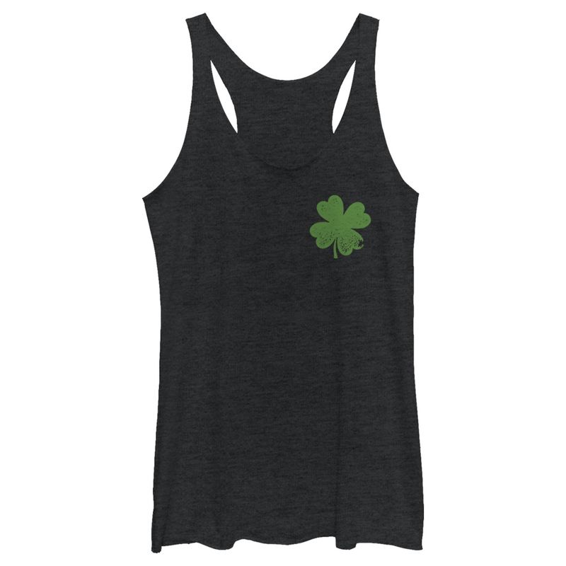 Women's Lost Gods St. Patrick's Day Four-Leaf Clover Racerback Tank Top, 1 of 5