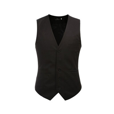 Cloudstyle Mens V-Neck Dress Suit Business Casual Suit Vest Waistcoat 5 Button Slim Fit