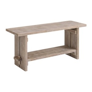 Alaterre Furniture 40" Castleton Mango Wood Bench Driftwood: Solid Rectangular Entryway and Bedroom Storage - 1 of 4