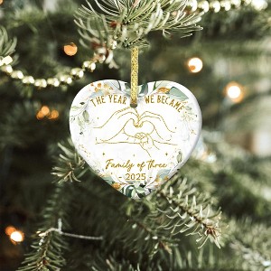 Baby First Christmas Ornament 2025 - The Year We Became Family of 3 - 1 of 4
