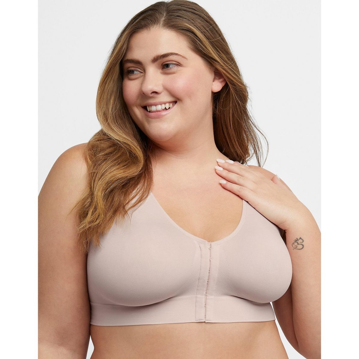 Hanes Just My Size Pure Comfort Front-Close Seamless Bra