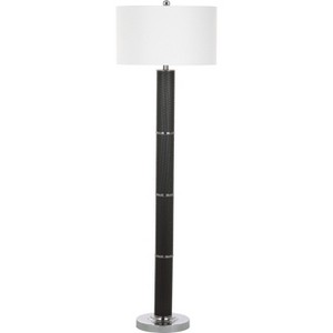 Marcello 60.5Inch H Faux Woven Leather Floor Lamp Gray - Safavieh