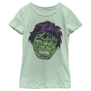 Girl's Marvel St. Patrick's Day Hulk Face T-Shirt - 1 of 4