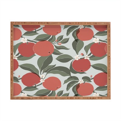 Cuss Yeah Designs Abstract Red Apples Rectangular Tray - Deny Designs