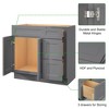 LOVMOR in Plywood Bath Vanity Cabinet with 3 Drawers without Top for Kitchen, Bathroom, Living Room - 3 of 4