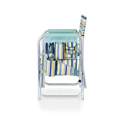 Extra-Wide Portable Sports Chair with Padded Armrests and Side Table