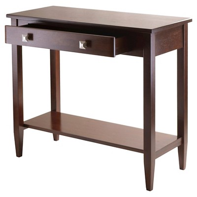 Winsome Richmond Mid-Century Modern Walnut Wood Console Table with Storage