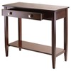 Richmond Console Table with Tapered Leg Walnut Finish - Winsome: Modern Storage, Brushed-Chrome Knobs - 2 of 4