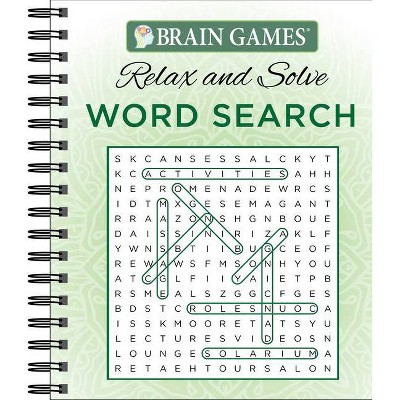 Brain Games - Relax and Solve: Word Search (Green) - by  Publications International Ltd & Brain Games (Spiral Bound)