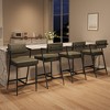 26.8" Counter-Height Metal Bar Stools Set of 2 with Cushioned Textured Seats, Armrests, Footrests - 4 of 4