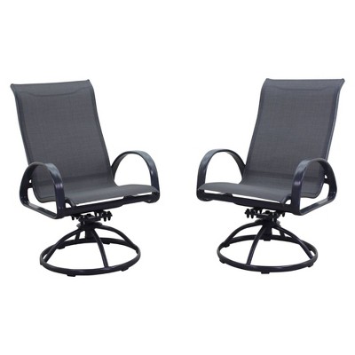 Santa Fe Aluminum 2pk Swivel Rocker Chairs - Silver - Courtyard Casual