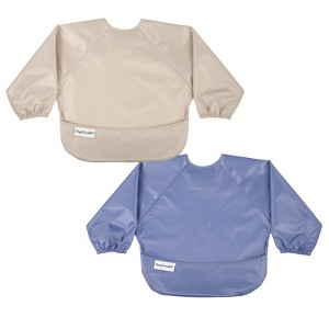 Tiny Twinkle Mess-Proof/Waterproof 2-Pack Long-Sleeve Baby Bib, Machine Washable Smock for Eating - 1 of 3