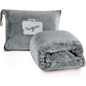 Noble House Comfort Fly Travel Pillow And Blanket Set - Great For long Or Short Flights - Makes A Great Gift - 1 of 4
