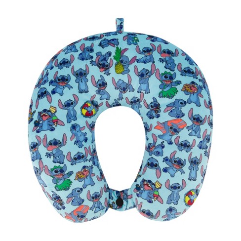 Blue Ful Disney Stitch Hooded Hoodie Travel Neck Pillow