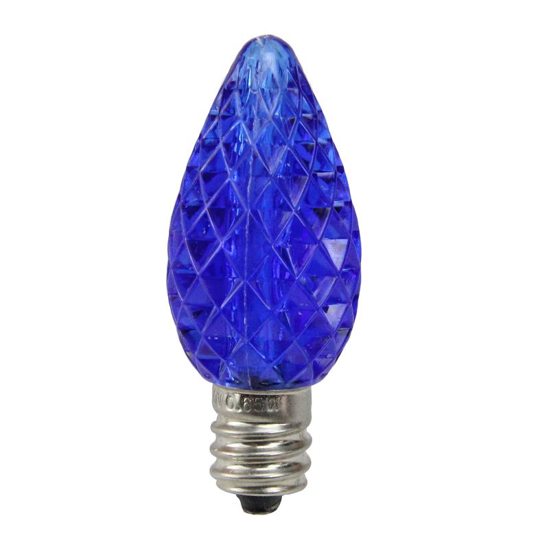 Northlight Pack of 25 Faceted C7 LED Blue Christmas Replacement Bulbs, 1 of 2