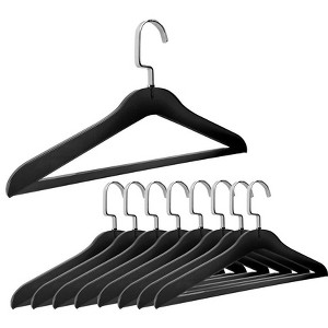 Designstyles Smoke Acrylic Clothes Hangers with Pants Bar, Luxurious & Heavy-Duty Chrome Hooks, Perfect for Suits and Slacks - 10 Pack - 1 of 4