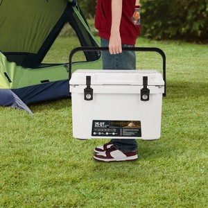 Portable Hard Cooler Box, 5-Day Ice Retention, Insulated Ice Chest with Heavy-Duty Handle, Leak-Proof Drain & Secure Latches for Camping, Fishing - 1 of 4