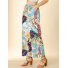 Allegra K Women's Tropical Floral Casual Elastic Waist Wide Leg Palazzo Pants - 2 of 4